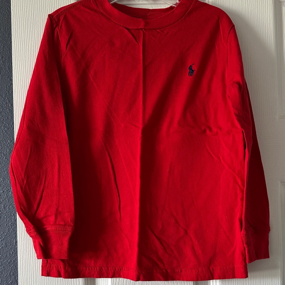 Polo by Ralph Lauren Red Long Sleeve Kids Tee